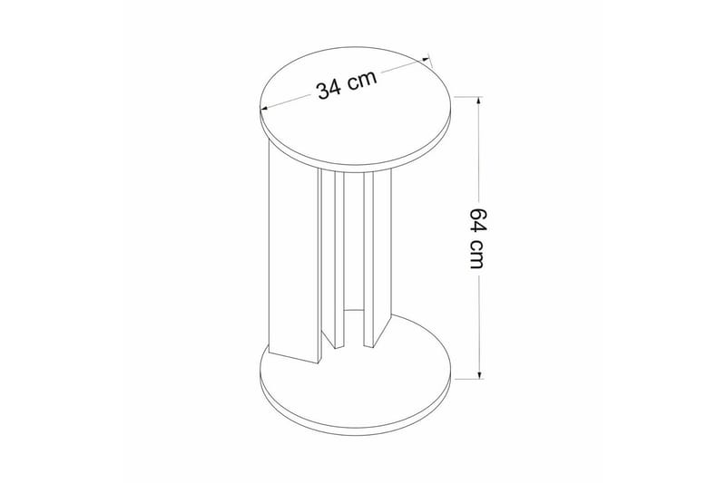 Haelyn Sidobord 34 cm - Valnöt/Antracit - Möbler - Bord & matgrupper - Avlastningsbord - Lampbord