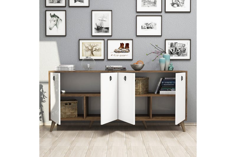 Konsollbord Athodna Konsollbord 180 cm Vit, Mörkbrun - Möbler - Bord & matgrupper - Avlastningsbord - Hallbord