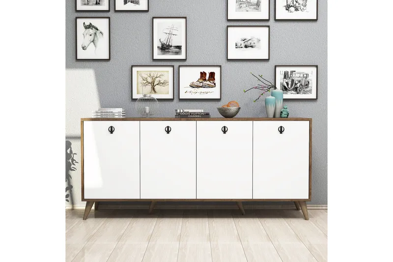 Konsollbord Athodna Konsollbord 180 cm Vit, Mörkbrun - Möbler - Bord & matgrupper - Avlastningsbord - Hallbord