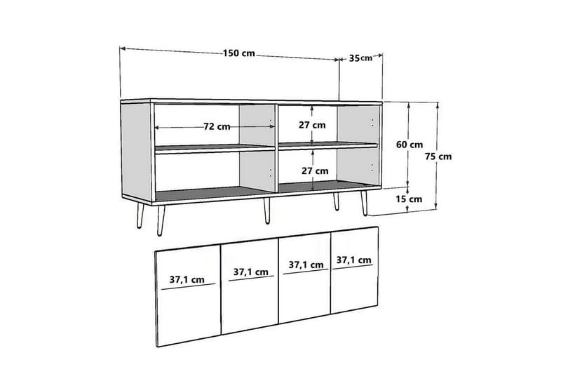 Halma Konsollbord 150 cm - Silver/Antracit - Möbler - Bord & matgrupper - Avlastningsbord - Hallbord