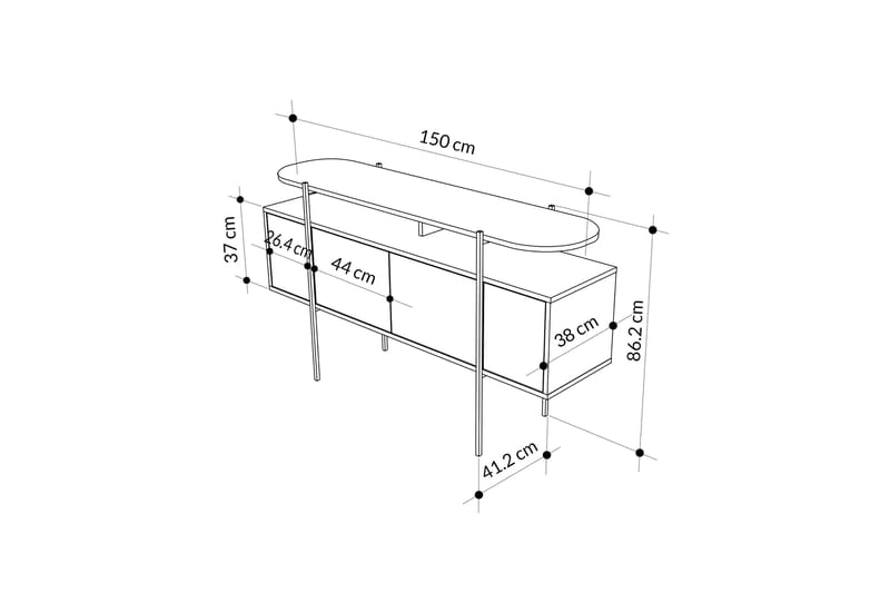 Hanley Konsollbord 150x86,2 cm Svart - Hanah Home - Möbler - Bord & matgrupper - Avlastningsbord - Konsolbord & sidobord