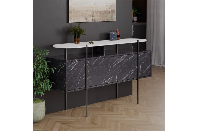 Hanley Konsollbord 150x86,2 cm Vit/Mörkbrun - Hanah Home - Möbler - Bord & matgrupper - Avlastningsbord - Hallbord