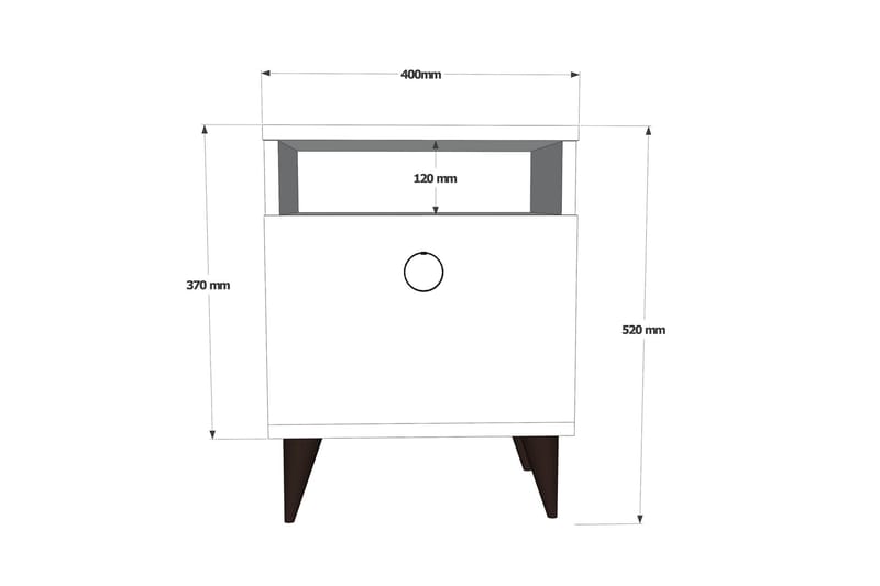 Harbours Nattduksbord 52 cm - Vit - Sängbord & nattduksbord