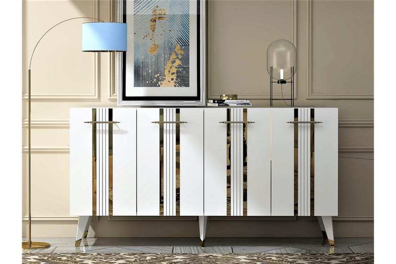 Harsum Konsollbord 150 cm - Guld/Vit - Konsolbord & sidobord - Hallbord