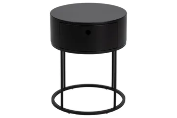 Hastane Sängbord 40 cm Rund i Trä med Metallunderrede - Svart - Möbler - Bord & matgrupper - Avlastningsbord - Sängbord & nattduksbord