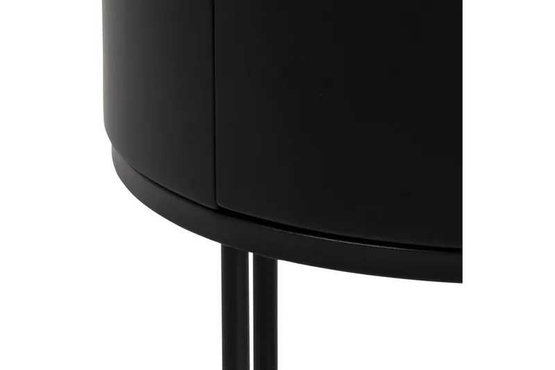 Hastane Sängbord 40 cm Rund i Trä med Metallunderrede - Svart - Möbler - Bord & matgrupper - Avlastningsbord - Sängbord & nattduksbord