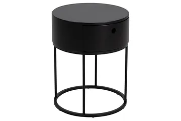 Hastane Sängbord 40 cm Rund i Trä med Metallunderrede - Svart - Möbler - Bord & matgrupper - Avlastningsbord - Sängbord & nattduksbord