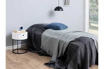 Hastane Sängbord 40 cm Rund med Lådor i Trä och Metall - Vit - Möbler - Bord & matgrupper - Avlastningsbord - Sängbord & nattduksbord