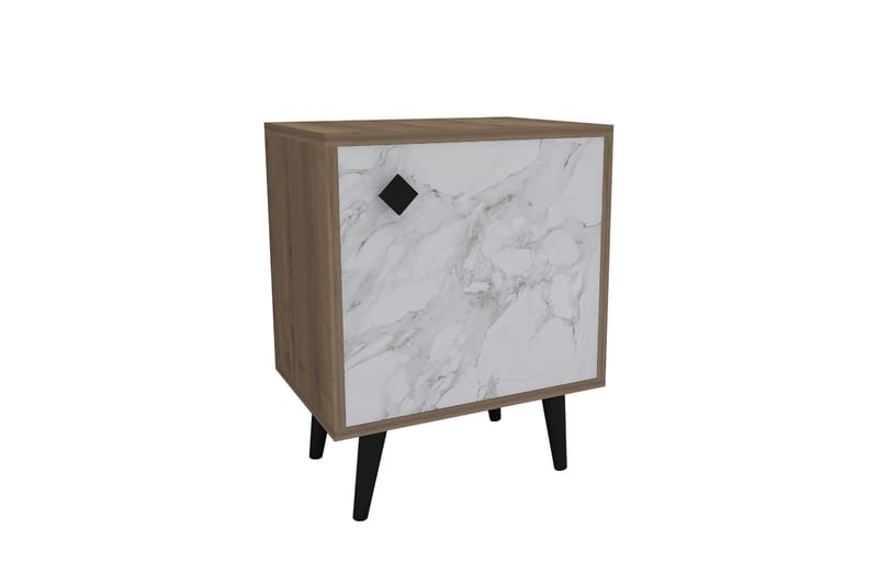 Hastikoz Sängbord 45x35 cm Brun/Vit - Hanah Home - Möbler - Bord & matgrupper - Avlastningsbord - Sängbord & nattduksbord
