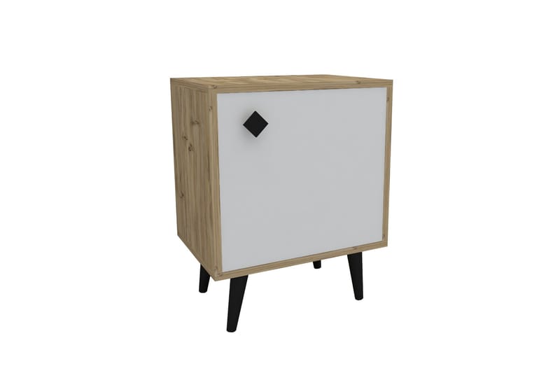 Hastikoz Sängbord 45x35 cm Vit/Brun - Hanah Home - Möbler - Bord & matgrupper - Avlastningsbord - Sängbord & nattduksbord