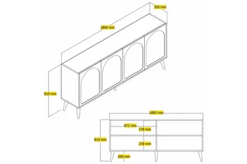 Hazim Konsollbord 180 cm - Cream/Valnöt - Möbler - Bord & matgrupper - Avlastningsbord - Hallbord