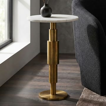 Heluna Sidobord 37 cm - vit marmor och guld - Möbler - Bord & matgrupper - Avlastningsbord - Konsolbord & sidobord