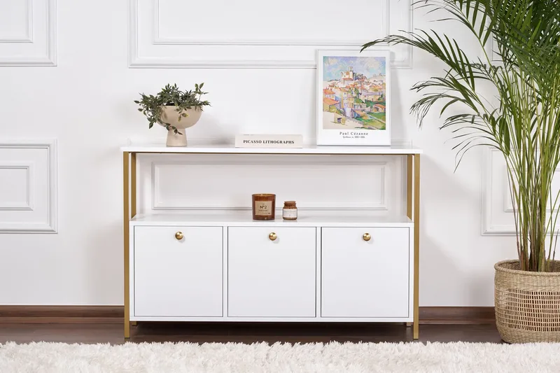 Hemani Konsolbord 120 cm - Vitt och guld - Möbler - Bord & matgrupper - Avlastningsbord - Hallbord