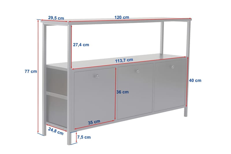 Hemani Konsolbord 120 cm - Vitt/guld - Möbler - Bord & matgrupper - Avlastningsbord - Hallbord