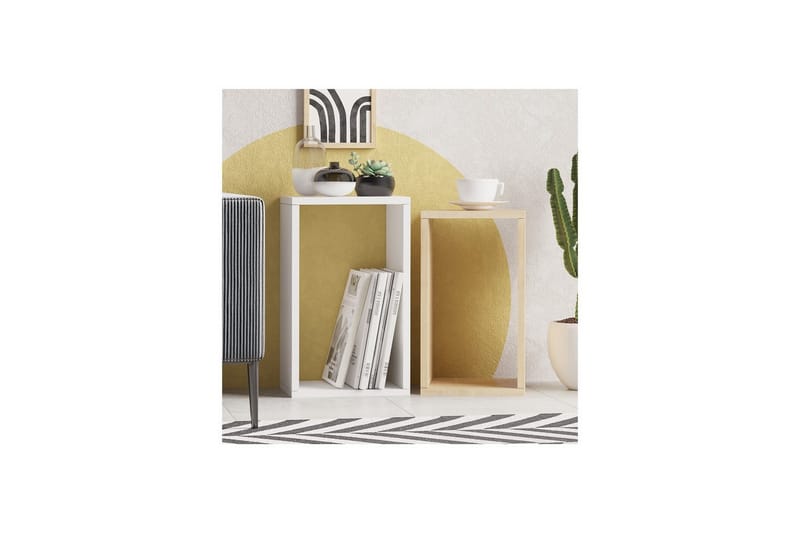 Hesper Sidobord 30 cm - Ek/Vit - Möbler - Bord & matgrupper - Avlastningsbord - Lampbord
