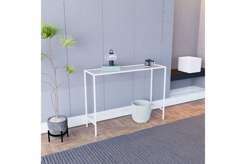 Horacio Sidobord 100 cm - Vit/Transparent - Möbler - Bord & matgrupper - Avlastningsbord - Lampbord