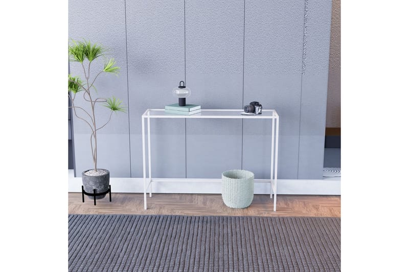 Horacio Sidobord 100 cm - Vit/Transparent - Möbler - Bord & matgrupper - Avlastningsbord - Lampbord