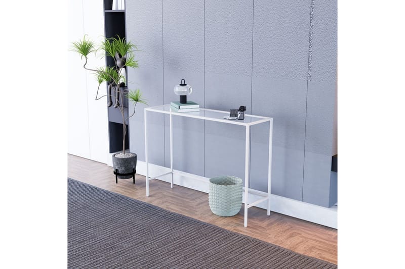 Horacio Sidobord 100 cm - Vit/Transparent - Möbler - Bord & matgrupper - Avlastningsbord - Lampbord