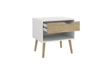 Hostafranc Sängbord 50,2 cm - Vit - Möbler - Bord & matgrupper - Avlastningsbord - Sängbord & nattduksbord