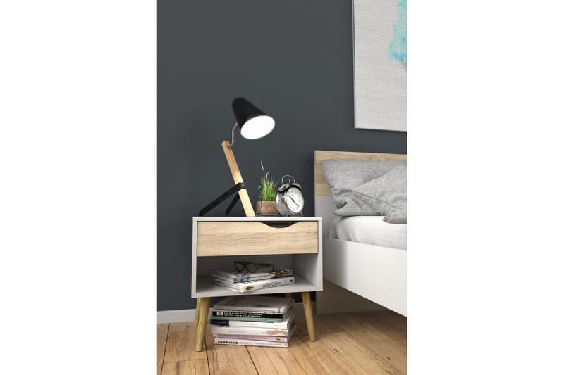 Hostafranc Sängbord 50,2 cm - Vit - Möbler - Bord & matgrupper - Avlastningsbord - Sängbord & nattduksbord