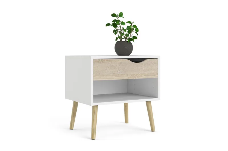 Hostafranc Sängbord 50,2 cm - Vit - Möbler - Bord & matgrupper - Avlastningsbord - Sängbord & nattduksbord