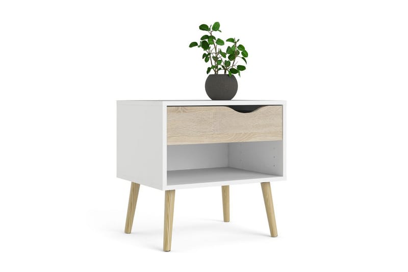 Hostafranc Sängbord 50,2 cm - Vit - Möbler - Bord & matgrupper - Avlastningsbord - Sängbord & nattduksbord