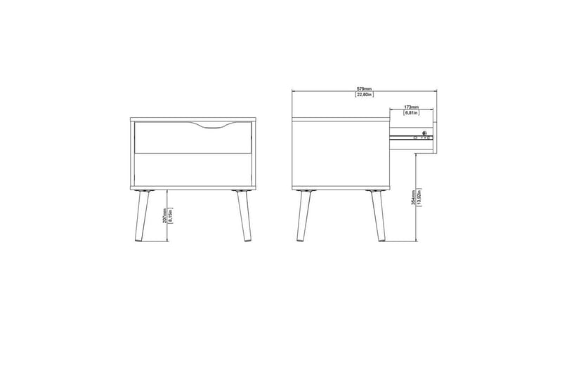 Hostafranc Sängbord 50,2 cm - Vit - Möbler - Bord & matgrupper - Avlastningsbord - Sängbord & nattduksbord