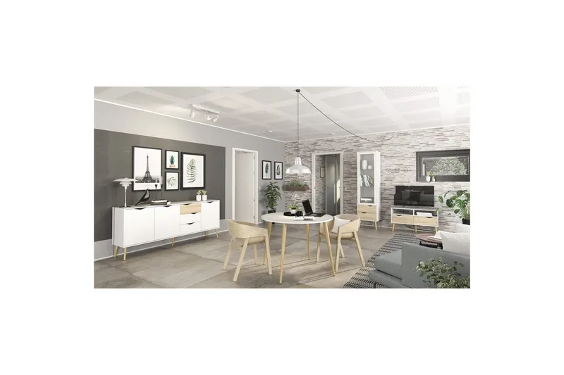 Hostafranc Skänk 195,7 cm - Vit - Förvaring - Förvaringsmöbler - Sideboard & skänk