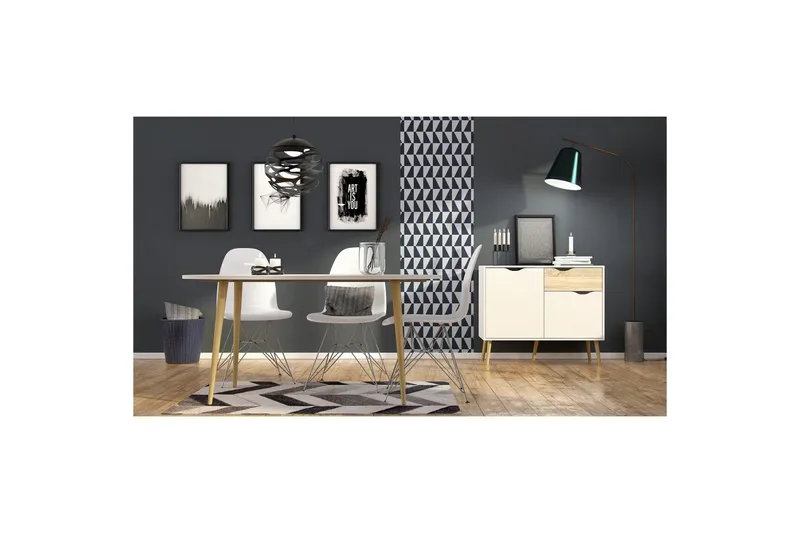 Hostafranc Skänk 98,7 cm - Vit - Förvaring - Förvaringsmöbler - Sideboard & skänk