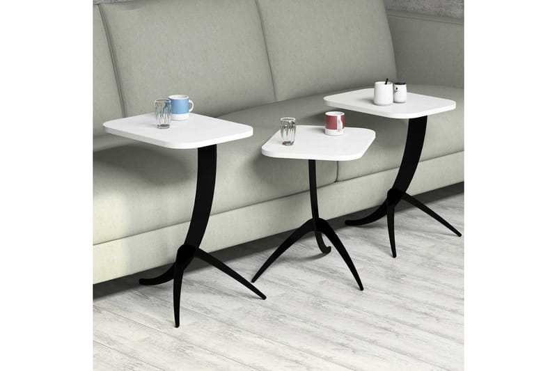 Hovdane Satsbord 45 cm 3 Bord - Vit/Svart - Möbler - Bord & matgrupper - Avlastningsbord - Satsbord