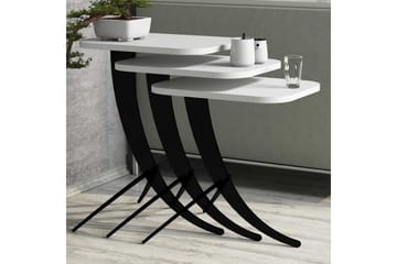 Hovdane Satsbord 45 cm 3 Bord - Vit/Svart - Möbler - Bord & matgrupper - Soffbord