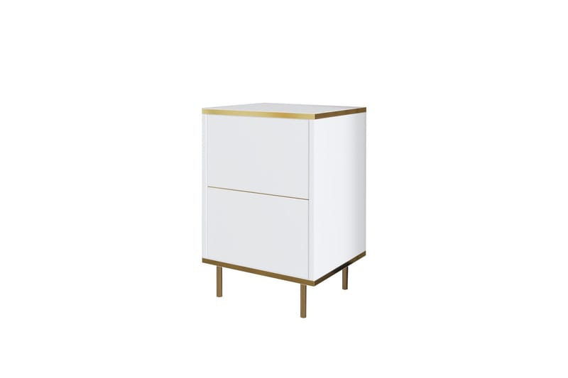 Imaj Sängbord 40 cm, Vit/Guld