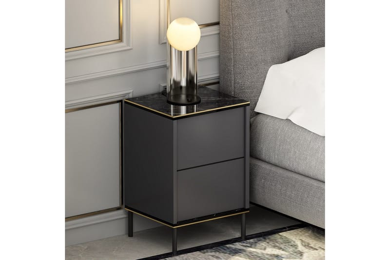 Imaj Sängbord 40x35 cm Antracit - Hanah Home - Möbler - Bord & matgrupper - Avlastningsbord - Sängbord & nattduksbord