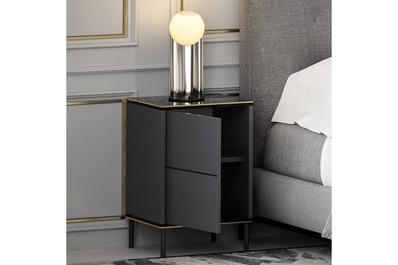 Imaj Sängbord 40x35 cm Antracit - Hanah Home - Möbler - Bord & matgrupper - Avlastningsbord - Sängbord & nattduksbord