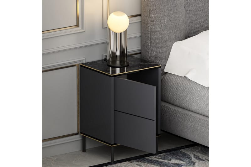 Imaj Sängbord 40x35 cm Antracit - Hanah Home - Möbler - Bord & matgrupper - Avlastningsbord - Sängbord & nattduksbord