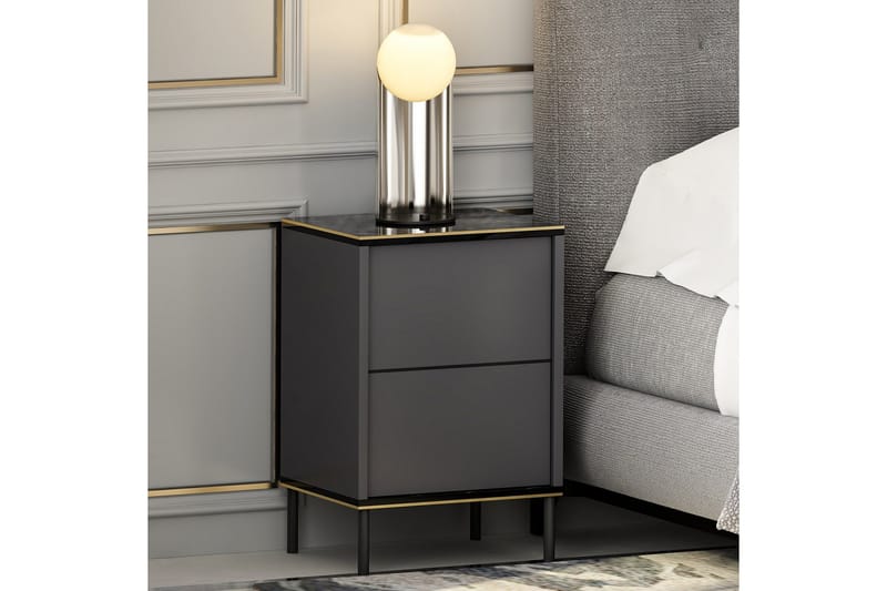 Imaj Sängbord 40x35 cm Antracit - Hanah Home - Möbler - Bord & matgrupper - Avlastningsbord - Sängbord & nattduksbord