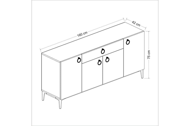 Indumati Konsollbord 160 cm - Vit - Hallbord - Konsolbord & sidobord