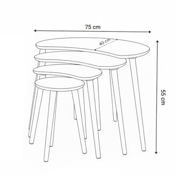 Indumati Satsbord 75 cm - Ek - Möbler - Bord & matgrupper - Avlastningsbord - Satsbord
