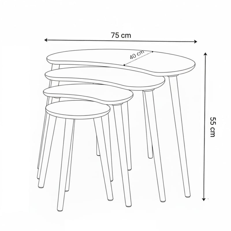 Indumati Satsbord 75 cm - Ek - Möbler - Bord & matgrupper - Avlastningsbord - Satsbord