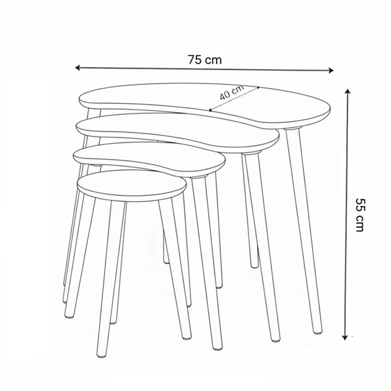 Indumati Satsbord 75 cm - Vit - Möbler - Bord & matgrupper - Avlastningsbord - Satsbord