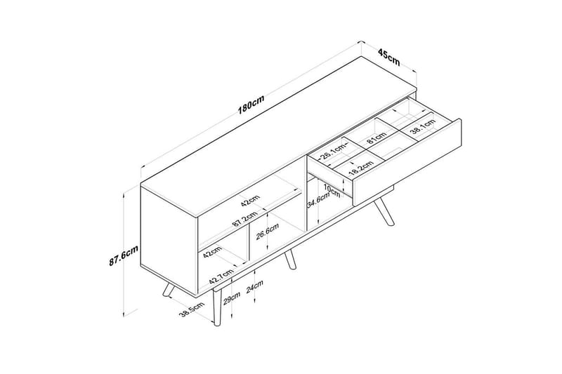 Islen Konsollbord 180 cm - Mörkbrun/Vit - Möbler - Bord & matgrupper - Avlastningsbord - Hallbord