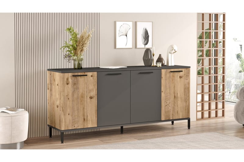 Jagmal Konsollbord 160x71,8 cm Antracit/Brun - Hanah Home - Möbler - Bord & matgrupper - Avlastningsbord - Konsolbord & sidobord