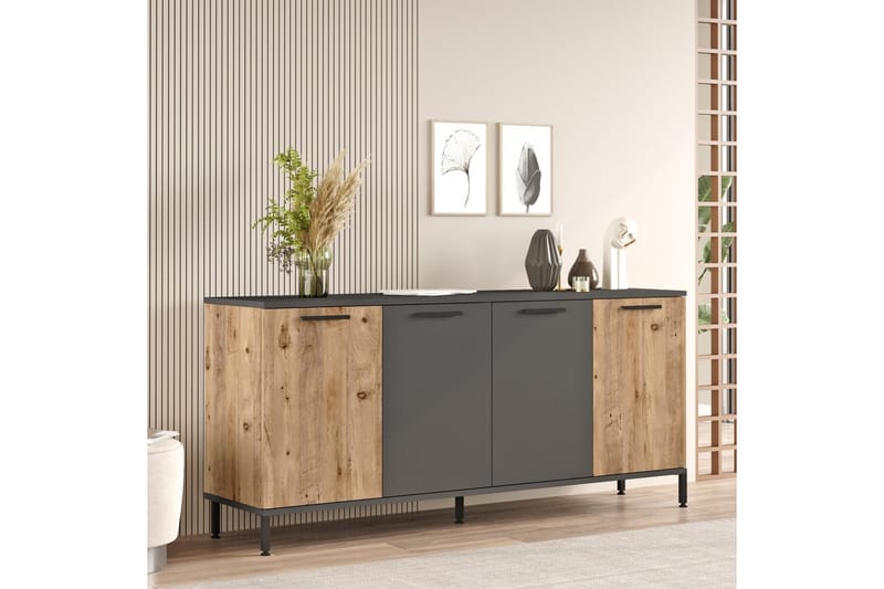 Jagmal Konsollbord 160x71,8 cm Antracit/Brun - Hanah Home - Möbler - Bord & matgrupper - Avlastningsbord - Konsolbord & sidobord