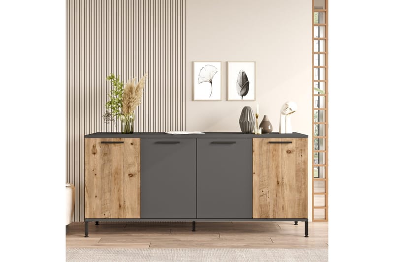 Jagmal Konsollbord 160x71,8 cm Antracit/Brun - Hanah Home - Möbler - Bord & matgrupper - Avlastningsbord - Konsolbord & sidobord