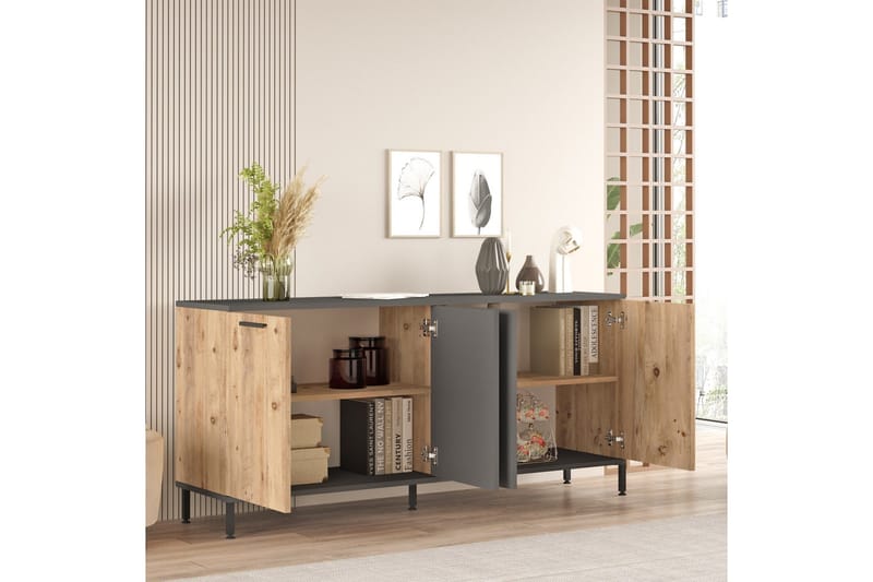 Jagmal Konsollbord 160x71,8 cm Antracit/Brun - Hanah Home - Möbler - Bord & matgrupper - Avlastningsbord - Konsolbord & sidobord