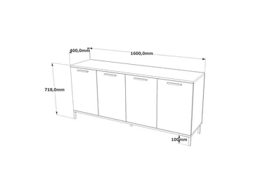 Jagmal Konsollbord 160x71,8 cm Antracit/Brun - Hanah Home - Möbler - Bord & matgrupper - Avlastningsbord - Konsolbord & sidobord