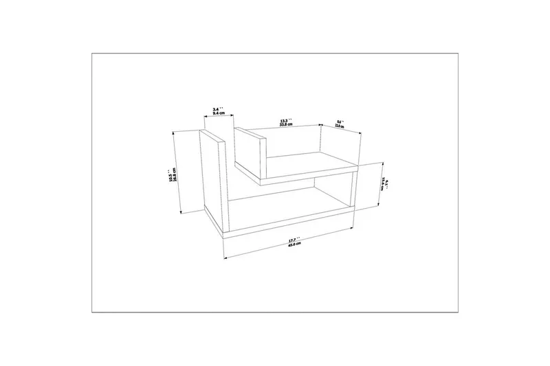 Jarlech Sängbord 45 cm - Röd - Möbler - Bord & matgrupper - Avlastningsbord - Sängbord & nattduksbord