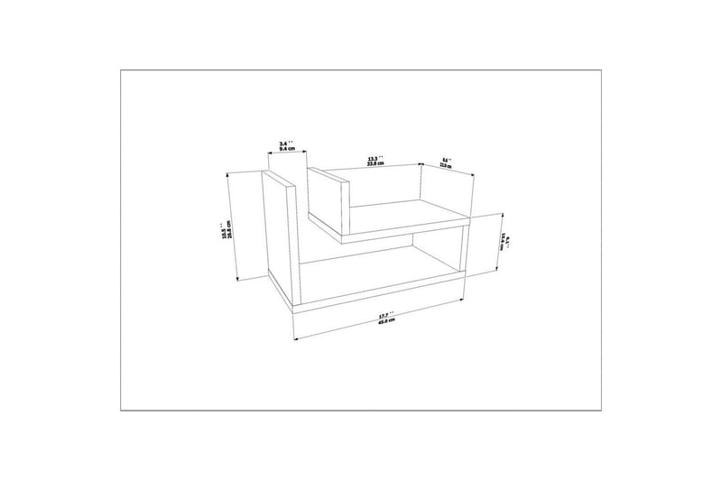 Jarlech Sängbord 45 cm - Röd - Möbler - Bord & matgrupper - Avlastningsbord - Sängbord & nattduksbord