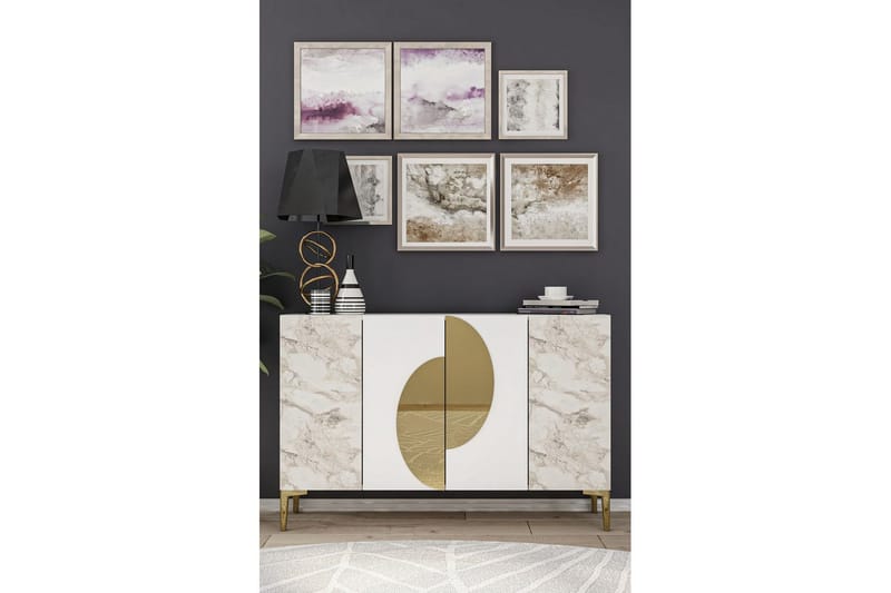 Jorel Konsollbord 120 cm - Vit/Guld - Möbler - Bord & matgrupper - Avlastningsbord - Hallbord