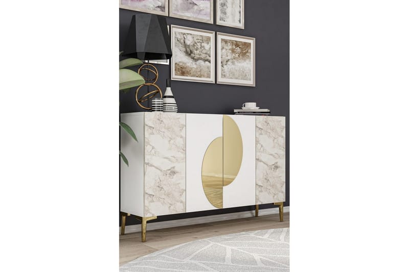Jorel Konsollbord 120 cm - Vit/Guld - Möbler - Bord & matgrupper - Avlastningsbord - Hallbord